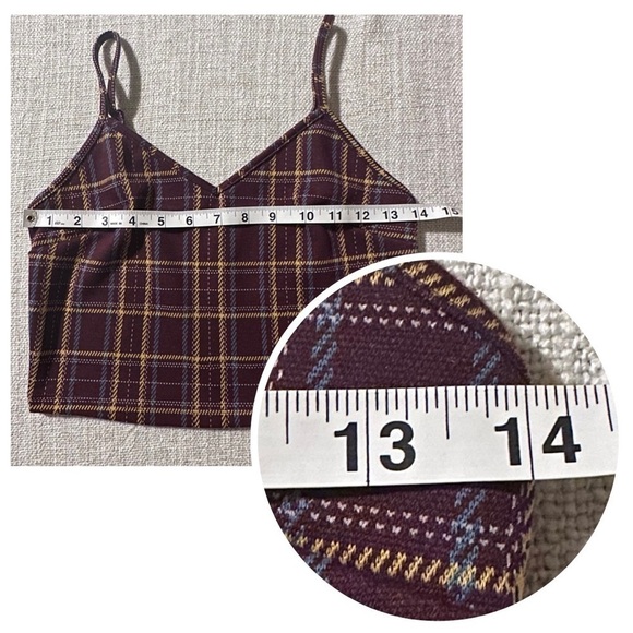 POPULAR BASICS Plaid Outfit 2-pc Crop Top Skort Stretch Junior’s M - Picture 10 of 16
